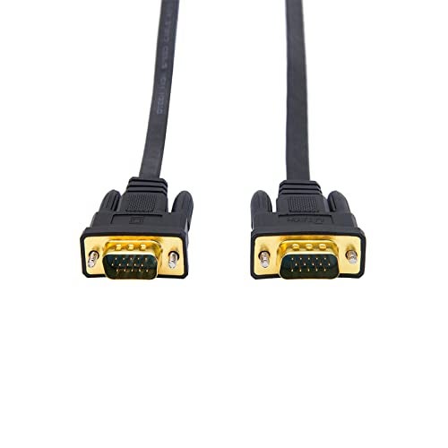 DTech 65ft Extra Long VGA to VGA Cable for Computer Monitor 15 Pin Male to Male Flat VGA Cord Full HD Video (20 Meter, Black) - Image 4