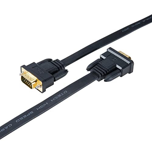 DTech 65ft Extra Long VGA to VGA Cable for Computer Monitor 15 Pin Male to Male Flat VGA Cord Full HD Video (20 Meter, Black) - Image 5