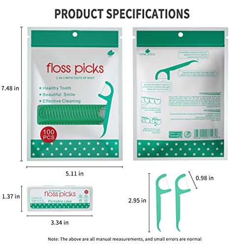 ZHOKSYI Mint Dental Floss Picks,400 Count Tooth Picks Flossers with a Portable Travel Cases Floss(Mint, 400) - Image 4