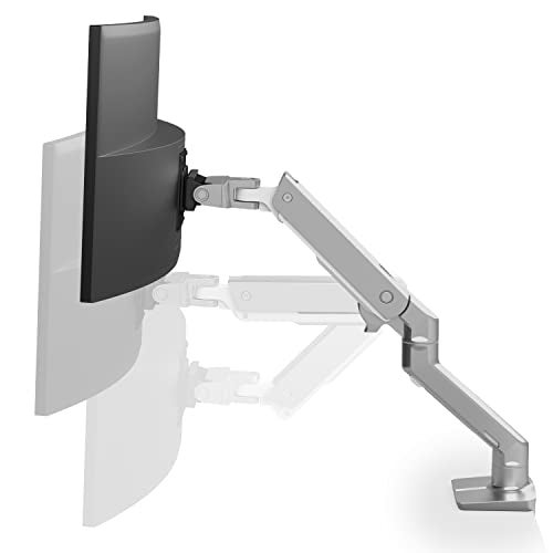 Ergotron – HX Premium Heavy Duty Monitor Arm, Single Monitor VESA Desk Mount – for Flat or Slight Curved Ultrawide Monitors Up to 49 inches, 20 to 42 lbs – Standard Pivot, Polished Aluminum - Image 2
