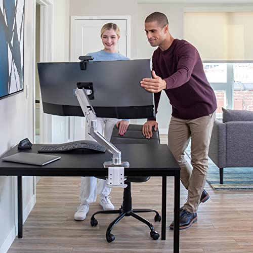 Ergotron – HX Premium Heavy Duty Monitor Arm, Single Monitor VESA Desk Mount – for Flat or Slight Curved Ultrawide Monitors Up to 49 inches, 20 to 42 lbs – Standard Pivot, Polished Aluminum - Image 5