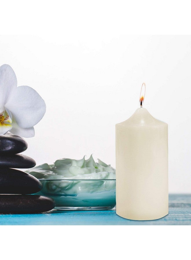 سوبر زد أوتليت شموع عمودية بدون رائحة لحفلات الزفاف والديكور المنزلي والاسترخاء والمنتجعات الصحية وفتائل قطنية خالية من الدخان من Super Z Outlet (1، عاجي، 3 × 6 بوصة) - Image 5