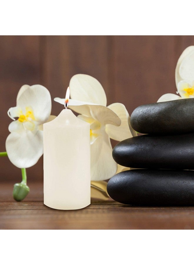 سوبر زد أوتليت شموع عمودية بدون رائحة لحفلات الزفاف والديكور المنزلي والاسترخاء والمنتجعات الصحية وفتائل قطنية خالية من الدخان من Super Z Outlet (1، عاجي، 3 × 6 بوصة) - Image 3