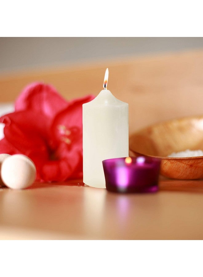 سوبر زد أوتليت شموع عمودية بدون رائحة لحفلات الزفاف والديكور المنزلي والاسترخاء والمنتجعات الصحية وفتائل قطنية خالية من الدخان من Super Z Outlet (1، عاجي، 3 × 6 بوصة) - Image 4