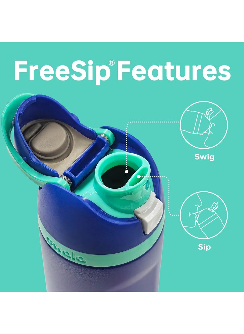 Owala FreeSip Insulated Stainless Steel Water Bottle with Straw for Sports Travel and School BPA-Free Sports Water Bottle (Blue 24OZ)  - Image 2