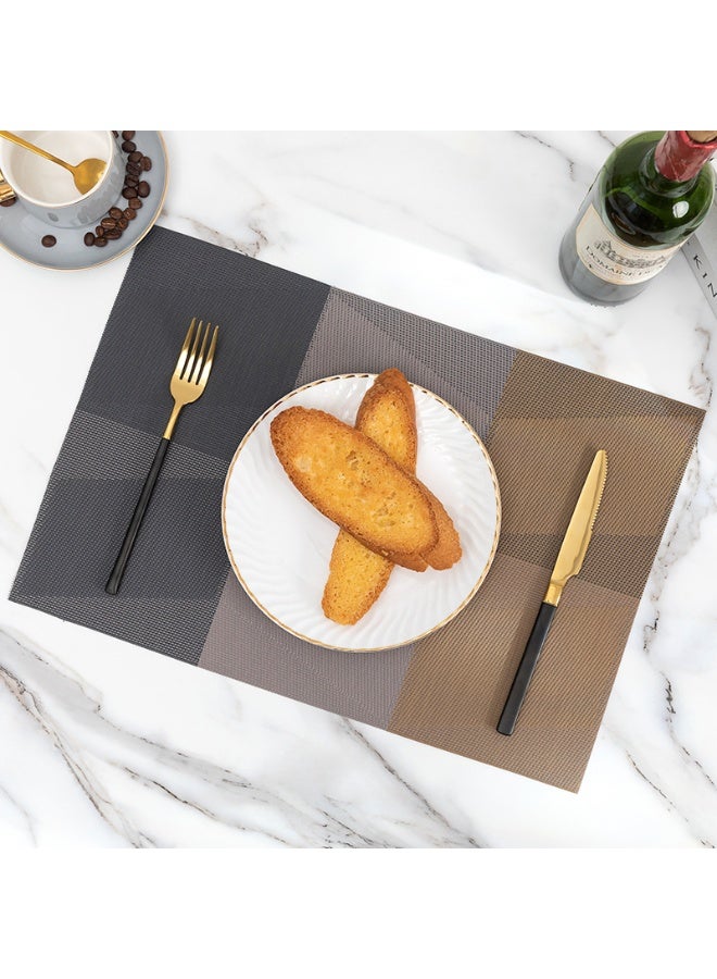 هومستر مواضع النمط الهندسي مجموعة من 8 -قابلة للغسيل مواضع الفينيل سهلة التنظيف -كلوريد متعدد الفينيل مقاوم للحرارة قوائم مكان -جدول جداول لجدول الطعام 45*30 سم - Image 3