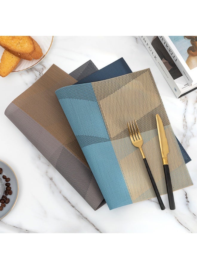 هومستر مواضع النمط الهندسي مجموعة من 8 -قابلة للغسيل مواضع الفينيل سهلة التنظيف -كلوريد متعدد الفينيل مقاوم للحرارة قوائم مكان -جدول جداول لجدول الطعام 45*30 سم - Image 4