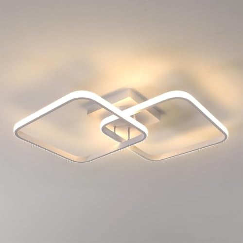 ELEPHANTBOAT® 50W Ceiling Light Modern LED Acrylic Square Ceiling Lamp, Large 3000K Warm White Light Lighting Fixtures for Living Room Bedroom Kitchen Study Office, 59CM - Image 1