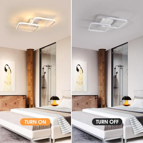 ELEPHANTBOAT® 50W Ceiling Light Modern LED Acrylic Square Ceiling Lamp, Large 3000K Warm White Light Lighting Fixtures for Living Room Bedroom Kitchen Study Office, 59CM - Image 5