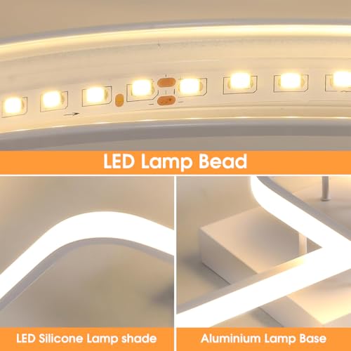 ELEPHANTBOAT® 50W Ceiling Light Modern LED Acrylic Square Ceiling Lamp, Large 3000K Warm White Light Lighting Fixtures for Living Room Bedroom Kitchen Study Office, 59CM - Image 3
