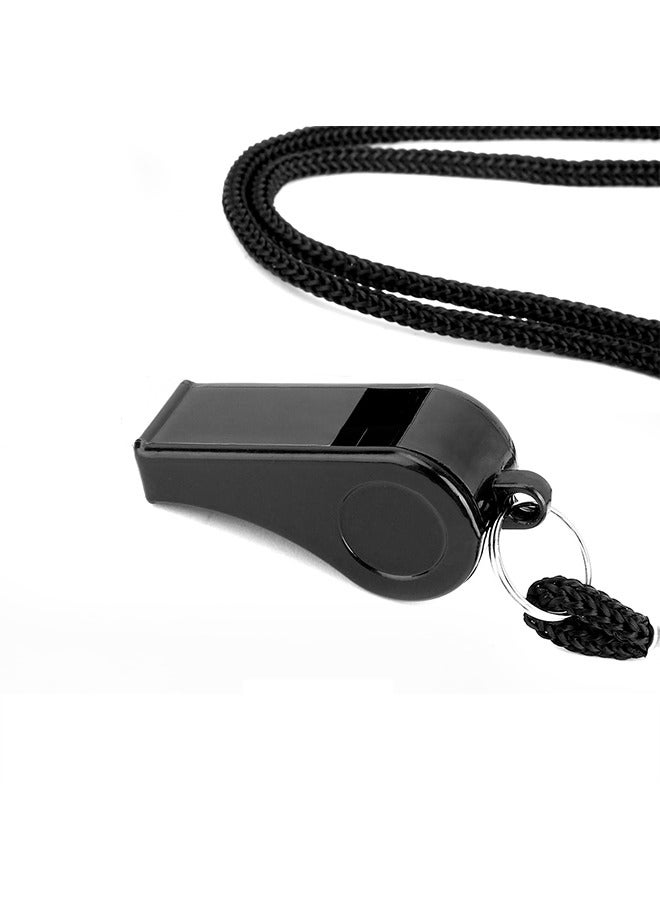 LJRN Sports Whistle with Lanyard, Loud Crisp Sound Clear Black Whistles Great for Coaches, Referees, Outdoor Sports - Image 1