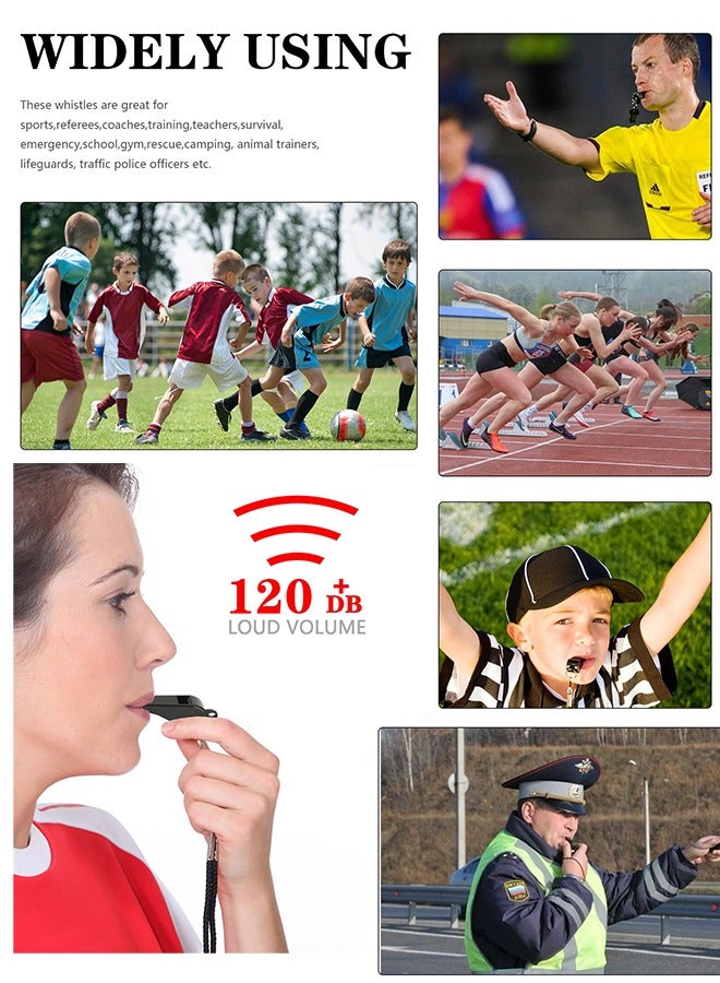 LJRN Sports Whistle with Lanyard, Loud Crisp Sound Clear Black Whistles Great for Coaches, Referees, Outdoor Sports - Image 3