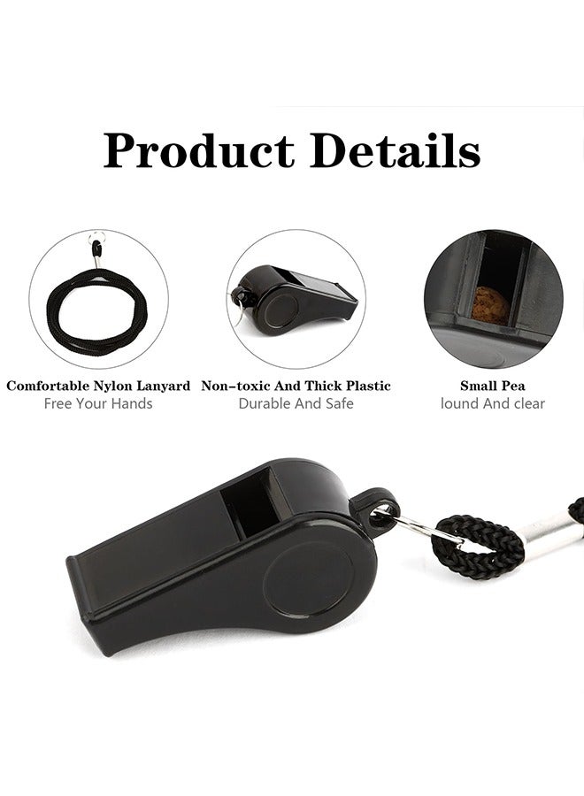 LJRN Sports Whistle with Lanyard, Loud Crisp Sound Clear Black Whistles Great for Coaches, Referees, Outdoor Sports - Image 2