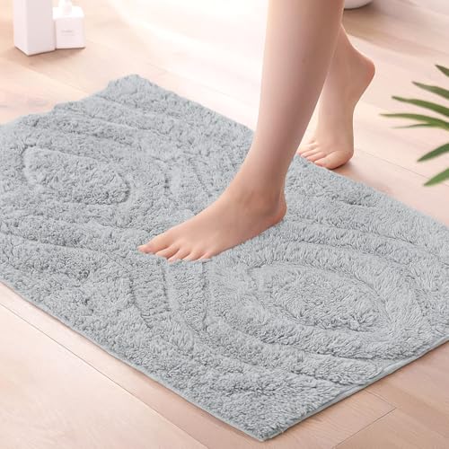 Homitecture Plain Super Soft Anti Skid (40x60 cm) Super Absorbent Mats Microfibre 2000 GSM Door Mats for Home/Bathroom/Bedroom/Kitchen/Floor Mat (Pack of 1) Pattren - Solid, Color - Grey - Image 1