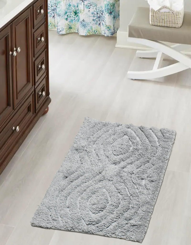 Homitecture Plain Super Soft Anti Skid (40x60 cm) Super Absorbent Mats Microfibre 2000 GSM Door Mats for Home/Bathroom/Bedroom/Kitchen/Floor Mat (Pack of 1) Pattren - Solid, Color - Grey - Image 2