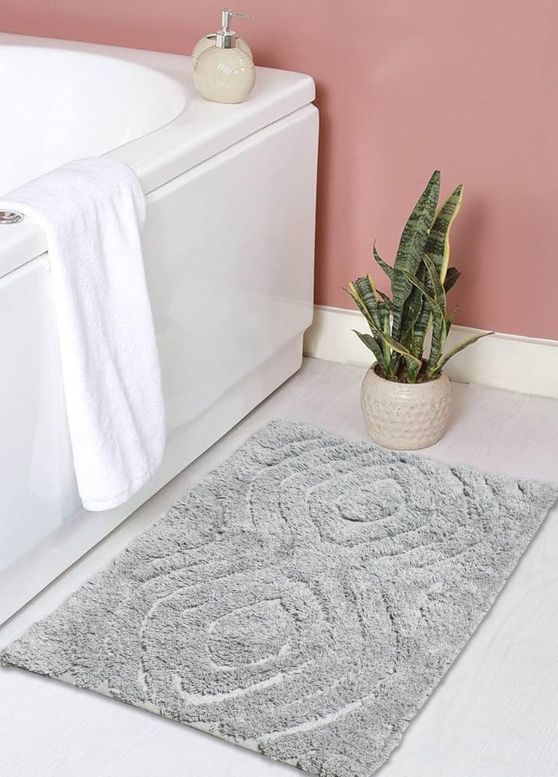 Homitecture Plain Super Soft Anti Skid (40x60 cm) Super Absorbent Mats Microfibre 2000 GSM Door Mats for Home/Bathroom/Bedroom/Kitchen/Floor Mat (Pack of 1) Pattren - Solid, Color - Grey - Image 4