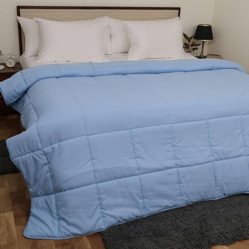 ARLinen Comforter Double Bed 400 GSM Blanket Double Bed AC Comforter Double Bed Quilt AC Blanket Dohar Double Bed Microfiber Light Blue Plain  - Image 3