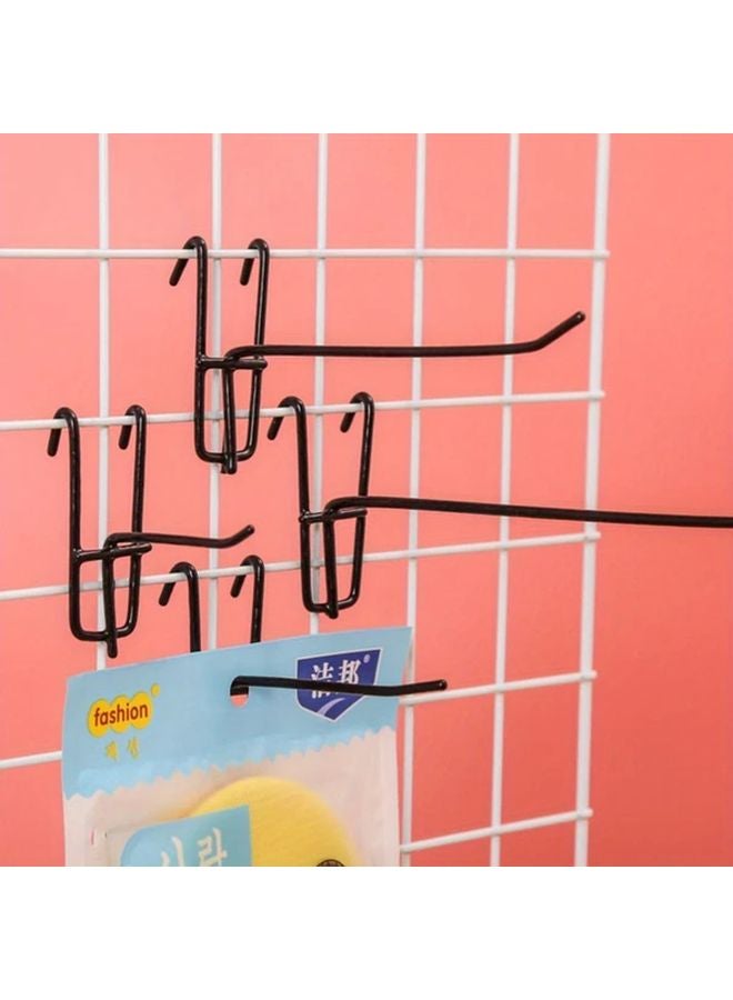 10Pcs Black Reusable Mesh Panel Hangers 3 94inch Universal Wall Storage Hooks - Image 3