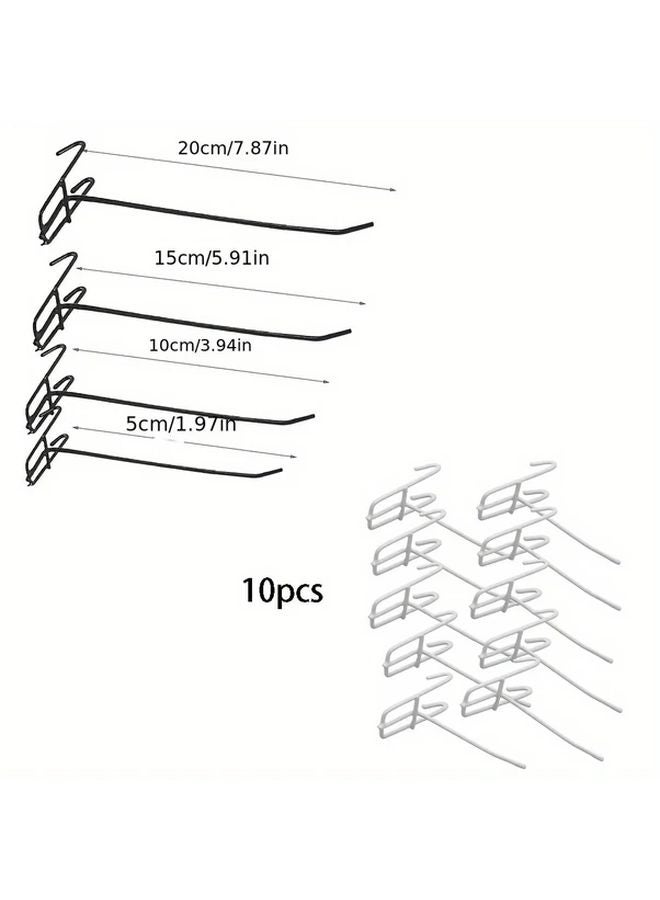 10Pcs Black Reusable Mesh Panel Hangers 3 94inch Universal Wall Storage Hooks - Image 4