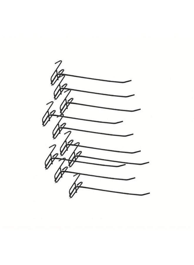 10Pcs Black Reusable Mesh Panel Hangers 3 94inch Universal Wall Storage Hooks - Image 1