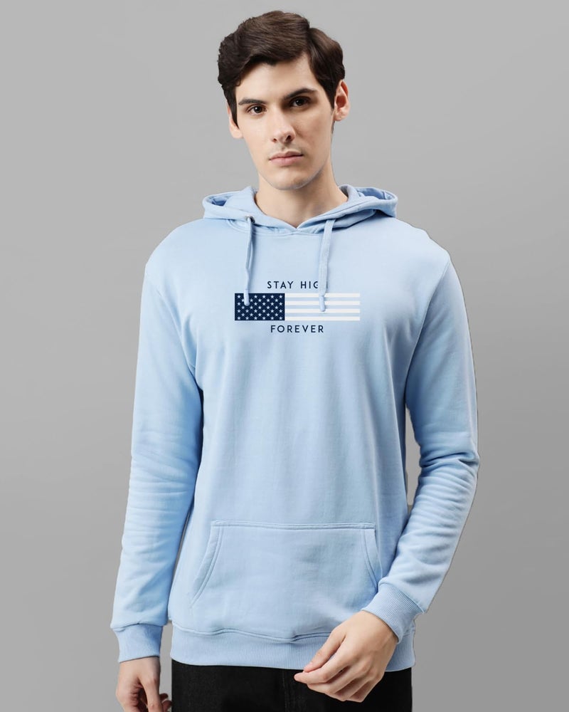 ADRO Men's Cotton Blend Neck Hooded Sweatshirt (H24-FLAG-SK_Sky Blue - Image 3