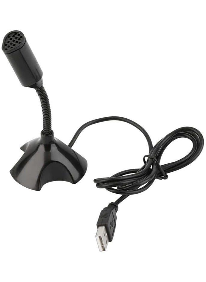 erorex USB Microphone for laptop and Computers Adjustable Studio Singing Gaming Streaming Mikrofon Stand Mic With Holder Desktop (Black) - Image 1