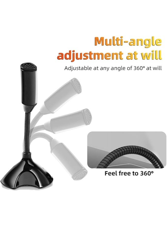 erorex USB Microphone for laptop and Computers Adjustable Studio Singing Gaming Streaming Mikrofon Stand Mic With Holder Desktop (Black) - Image 5