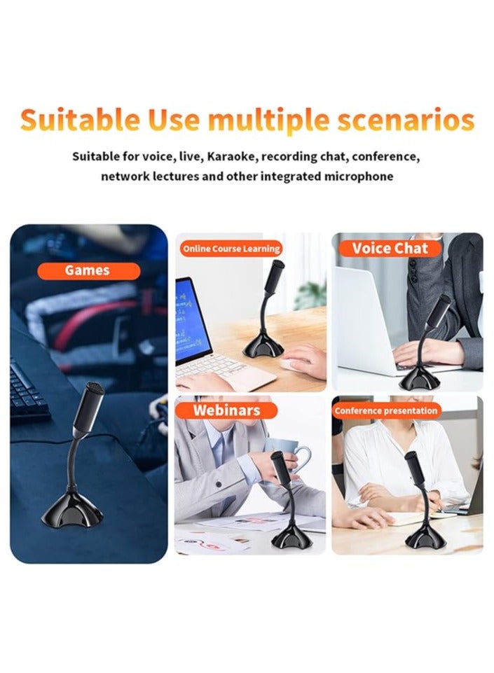 erorex USB Microphone for laptop and Computers Adjustable Studio Singing Gaming Streaming Mikrofon Stand Mic With Holder Desktop (Black) - Image 3