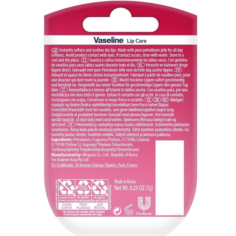 Vaseline Lip Therapy Rosy Lips Mini 8-Pack â€“ Rose-Tinted Lip Balm, Moisturizer for Soft, Pink Lips, 0.25 Oz Ea - Image 3