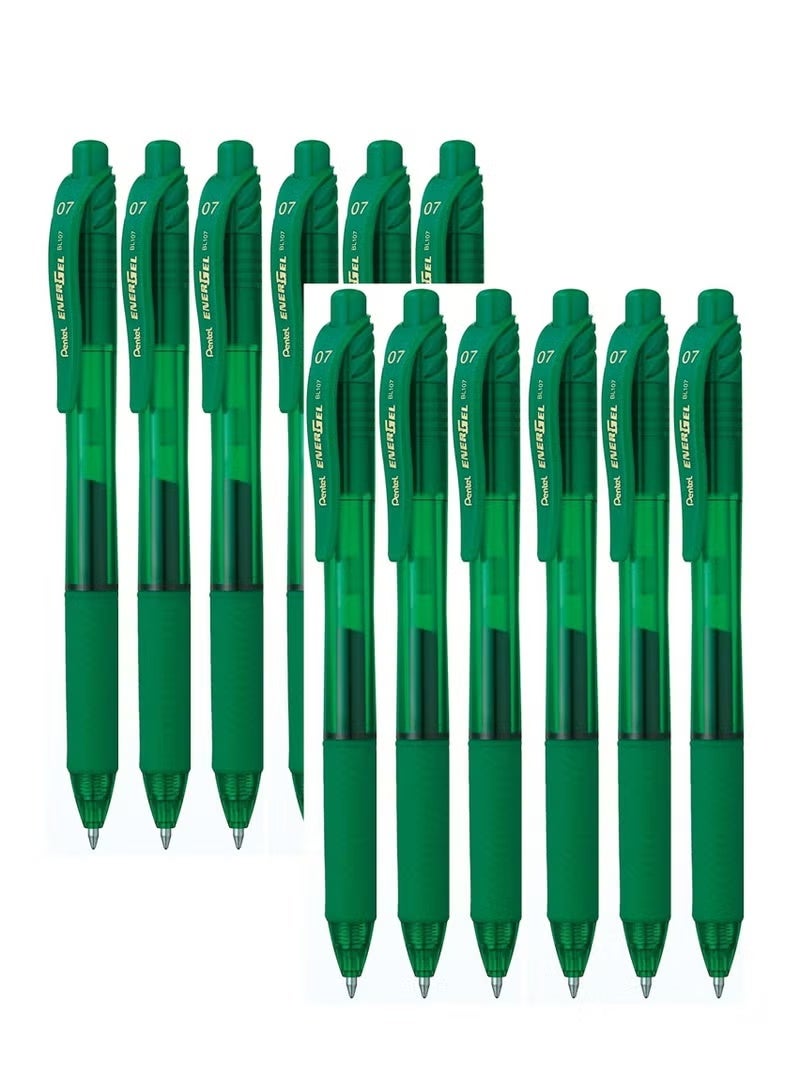 Pentel 12-Piece Energel Gel Ink Pen 0.7mm Tip Green Ink - Image 2