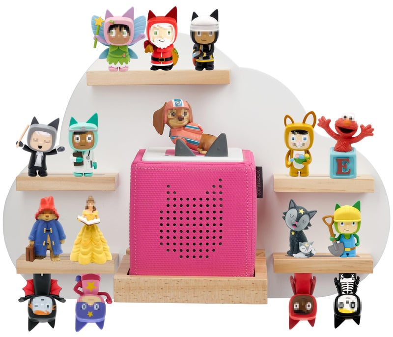 Conamily Cloud Toines Shelf, for TonieBox 1 and Toniebox 2 Tonies Wall Floating Shelf Storage for 12-20 Toine Figures Characters Wall Shelf Magnetic for Toniebox, Charging Station, Kids Play Room (White 2) - Image 1