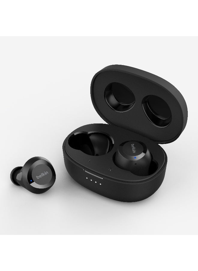 بيلكين سماعات أذن Belkin SoundForm Bolt True اللاسلكية، تتميز بعمر بطارية يصل إلى 28 ساعة ووضع أحادي، مقاومة للعرق والماء بتصنيف IPX4، سماعات Bluetooth مع ميكروفون لأجهزة iPhone وGalaxy والمزيد - Image 3