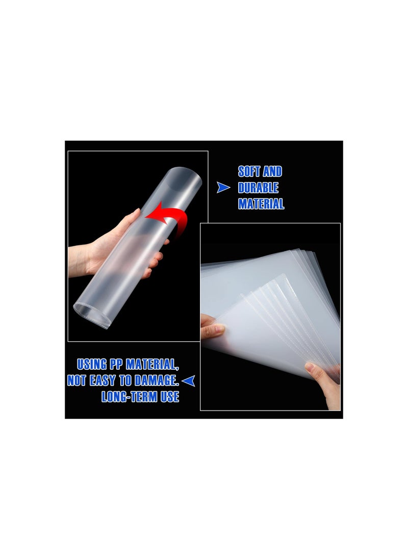 SYOSI - Clear Document Folder, L Type Transparent Project Sleeves Project Pockets Plastic Folders for Office and School, Transparent Color L-Type Folders Copy Safe Project Pockets(60Pcs )(12 *8.5in) - Image 1