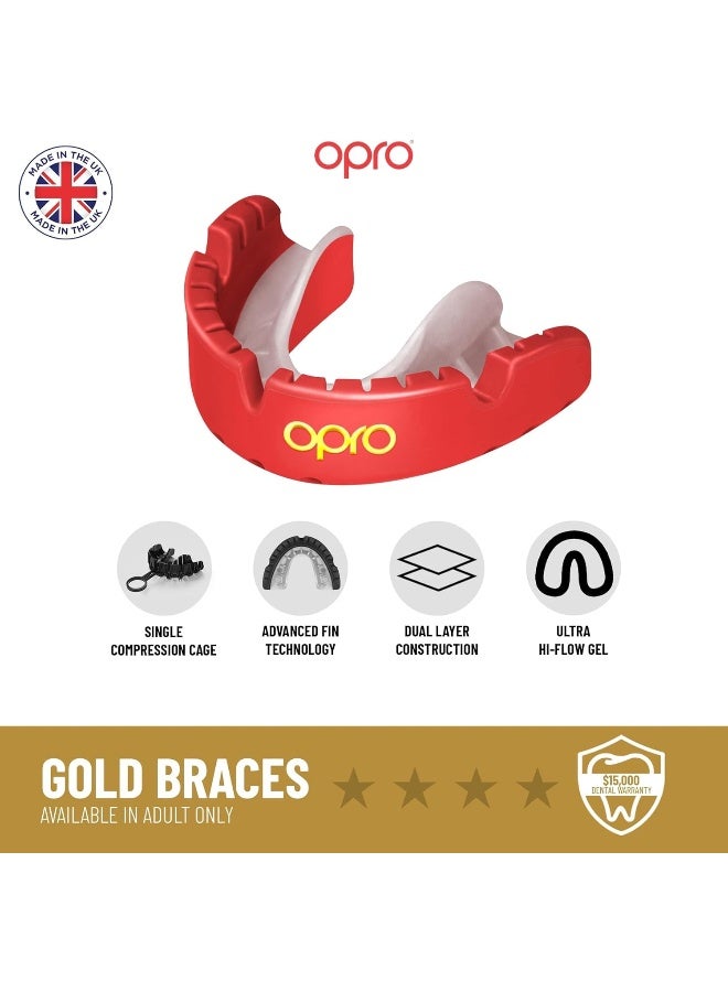 Opro New Gold Level Mouthguard for Braces, Adults Sports Mouth Guard, Featuring Revolutionary Fitting Technology for Boxing, Lacrosse, MMA, Martial Arts, Hockey, and All Contact Sports (White) - Image 1