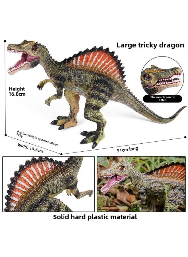 Children's Jurassic 3 Dinosaur Toy King Kong Tyrannosaurus Giant Beast Dragon Triceratops Mecilosaurus Animal Model Set-Color:CW Solid Large Stickleback (mouth Movable) - Image 1