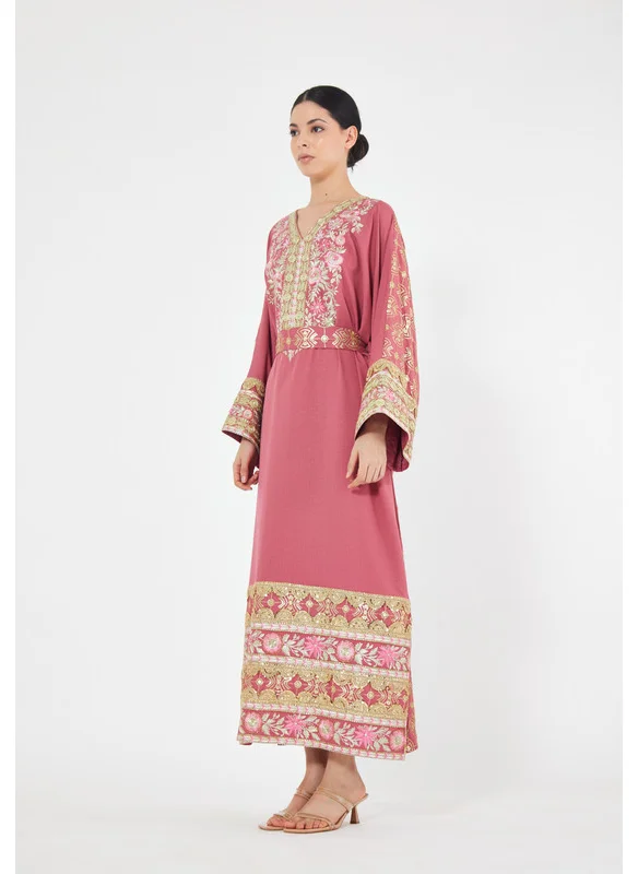 ذوق V-Neck Embroidered Jalabiya