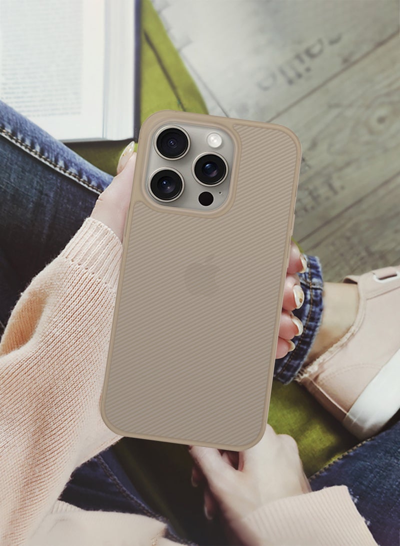 CATANES ( for iPhone 16 Pro Max ) Case Air Skin Line Design Back Cover Sturdy Durable Ultra-Thin Case Drop Protection Cover Light Brown - Image 5
