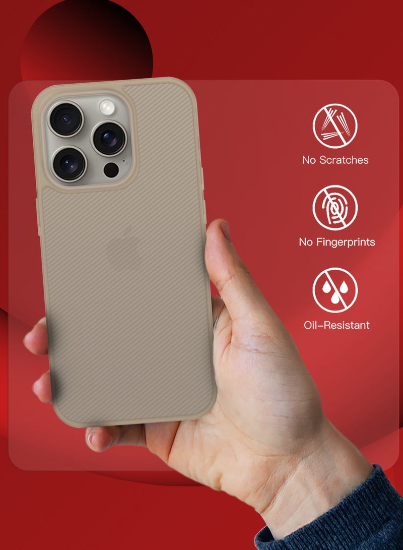 CATANES ( for iPhone 16 Pro Max ) Case Air Skin Line Design Back Cover Sturdy Durable Ultra-Thin Case Drop Protection Cover Light Brown - Image 4