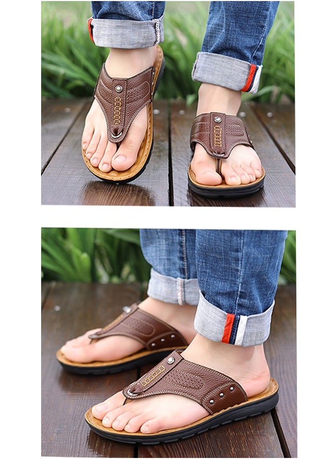 Tanwer - Tanwer Beach Shoes Men's Slippers Brown 43 - Image 1