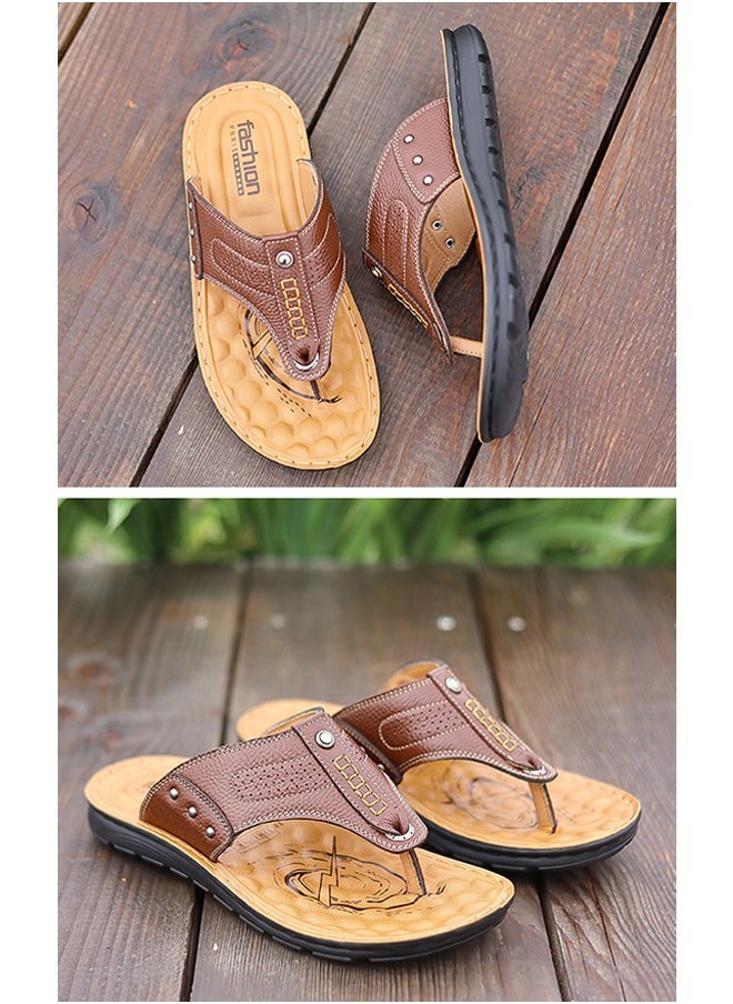 Tanwer - Tanwer Beach Shoes Men's Slippers Brown 43 - Image 1