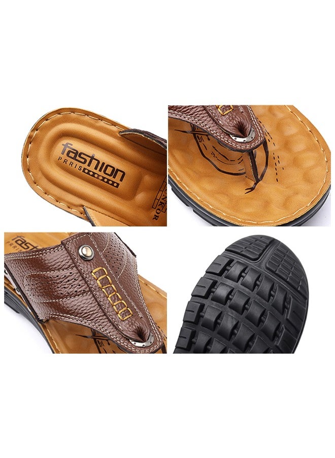Tanwer - Tanwer Beach Shoes Men's Slippers Brown 43 - Image 1