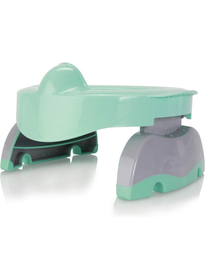 Kalencom Potette Plus Premium 2 in 1 Travel Potty and Toilet Seat Trainer Ring with Built in Pee Guard and Easy-Grip Handles - Image 2