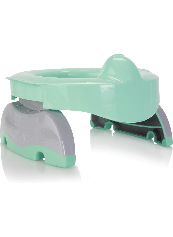Kalencom Potette Plus Premium 2 in 1 Travel Potty and Toilet Seat Trainer Ring with Built in Pee Guard and Easy-Grip Handles - Image 1