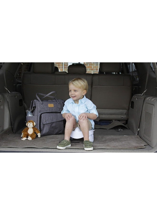 Kalencom Potette Plus Premium 2 in 1 Travel Potty and Toilet Seat Trainer Ring with Built in Pee Guard and Easy-Grip Handles - Image 5