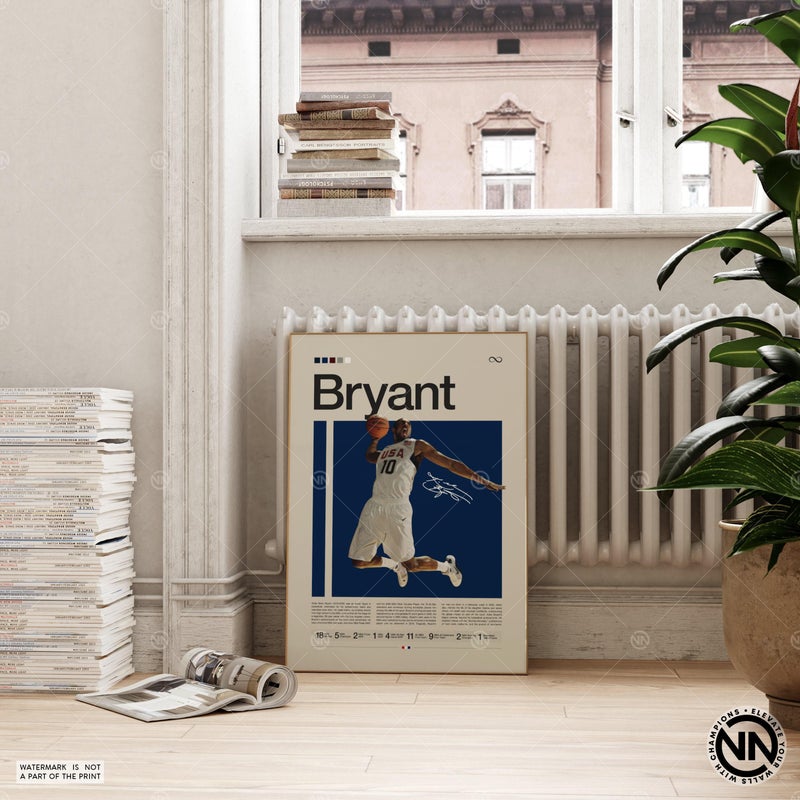 TNESSENTIAL Kobe Bryant Poster, LA Lakers Poster, NBA Poster, Sports Poster, Mid Century Modern, NBA Fans, Basketball Gift, Sports Bedroom Posters - Image 2