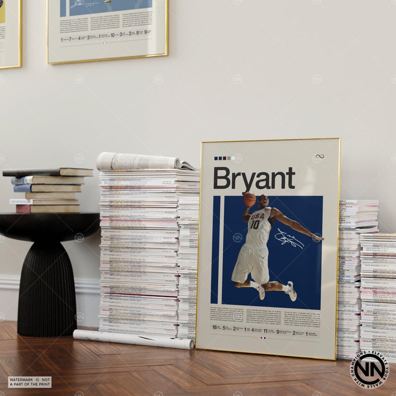 TNESSENTIAL Kobe Bryant Poster, LA Lakers Poster, NBA Poster, Sports Poster, Mid Century Modern, NBA Fans, Basketball Gift, Sports Bedroom Posters - Image 4