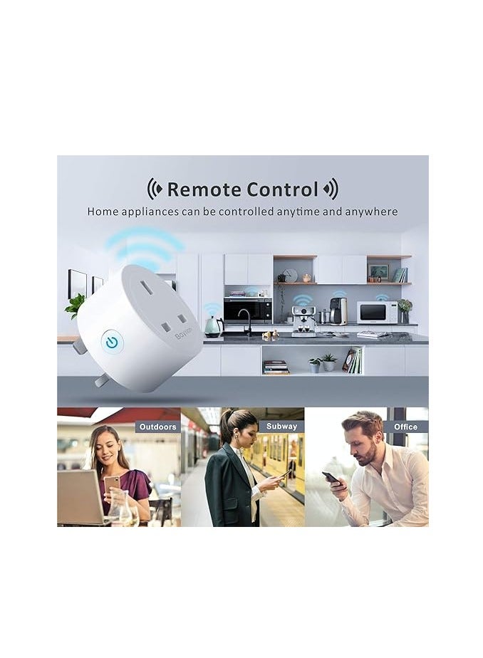 Baytion WiFi Smart Plug, Baytion 16A Energy Monitoring WLAN Smart Plug Socket Work with Alexa,Echo, Mini Smart Outlet Remote and Voice Control No Hub Required (White Package) - Image 3