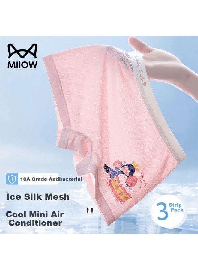 MIIOW Children's Girls Summer Mesh Ice Silk Boxer Briefs Antibacterial Underwear For Older Kids And Toddlers - Image 2