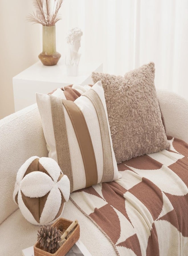 Avigers 18 x 18 Inch Patchwork Pillow Cover, Luxury Chenille Modern Throw Pillow Cover Decorative Pillow for Couch Living Room Bedroom Car - Image 5