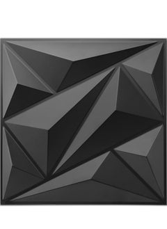 Generic 12 Pieces 3D Wall Panels, 3D Texture PVC Wallpaper, Decorative Wall Cover PVC Material Each 30x30cm Black  - Image 1